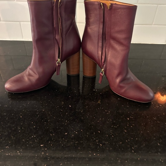 Jerome Dreyfuss Burgundy Ankle Boots - Picture 2 of 5